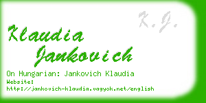 klaudia jankovich business card